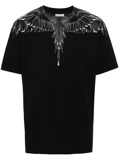 T-shirt nera con stampa wings MARCELO BURLON COUNTY OF MILAN | CMAA056C99JER0011010